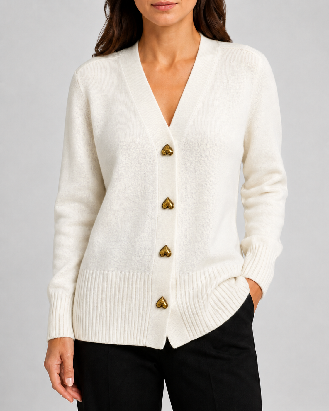 Amelia Heart Button Cardigan