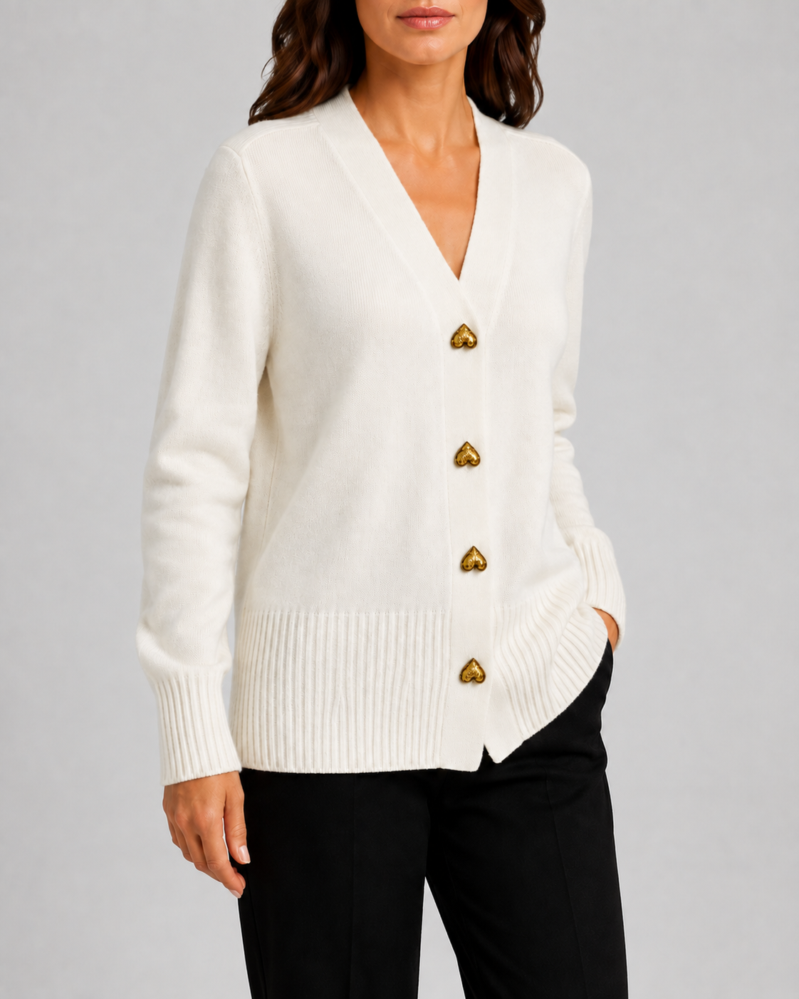 Amelia Heart Button Cardigan