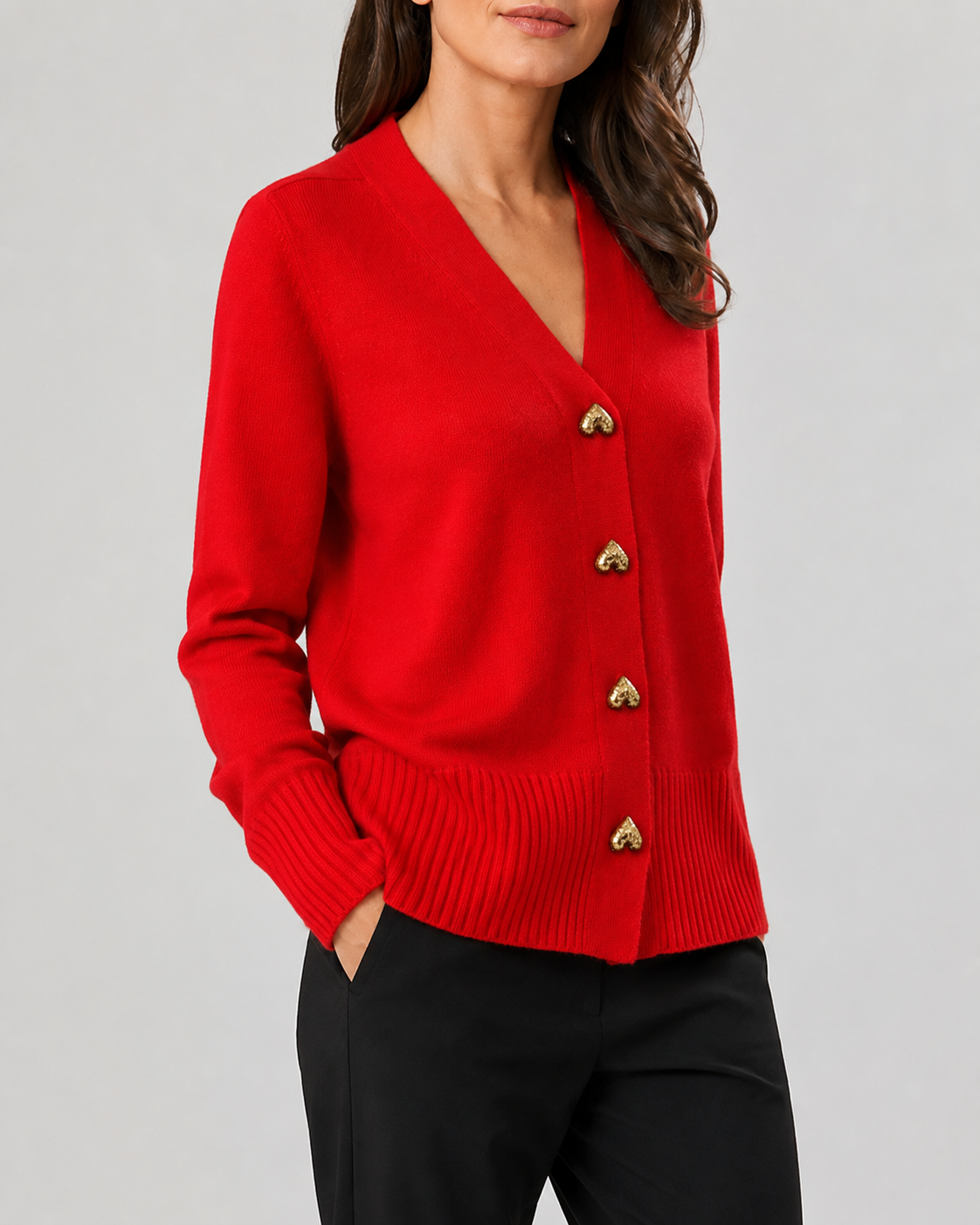 Amelia Heart Button Cardigan