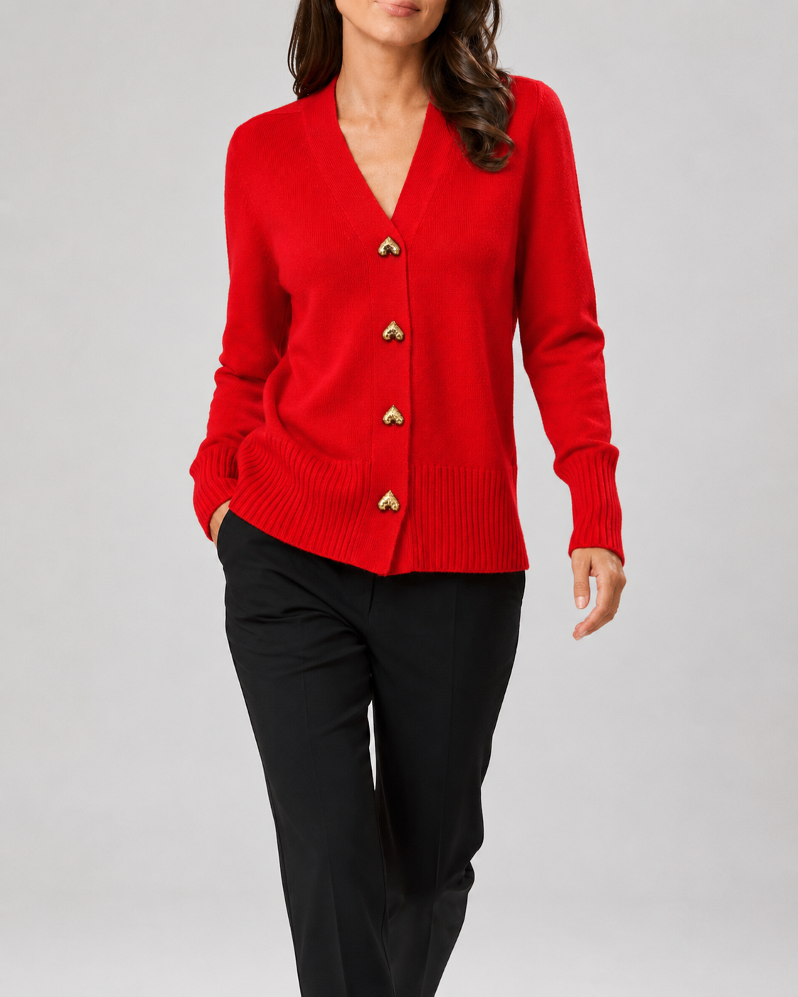 Amelia Heart Button Cardigan