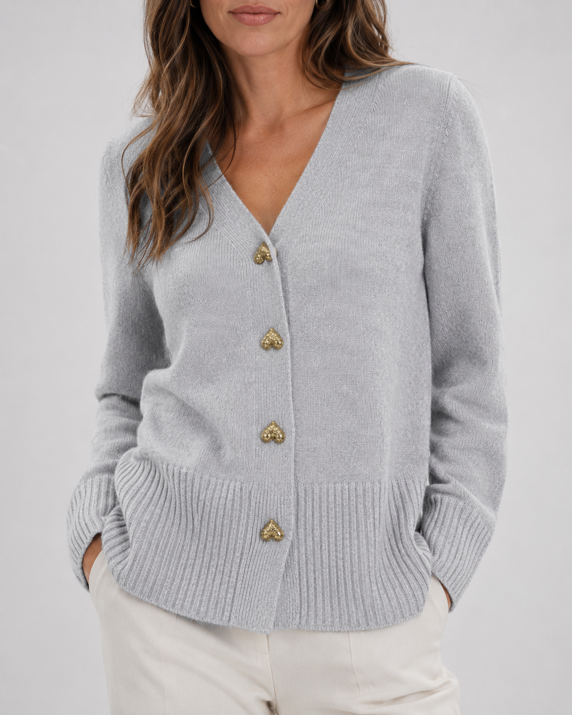 Amelia Heart Button Cardigan