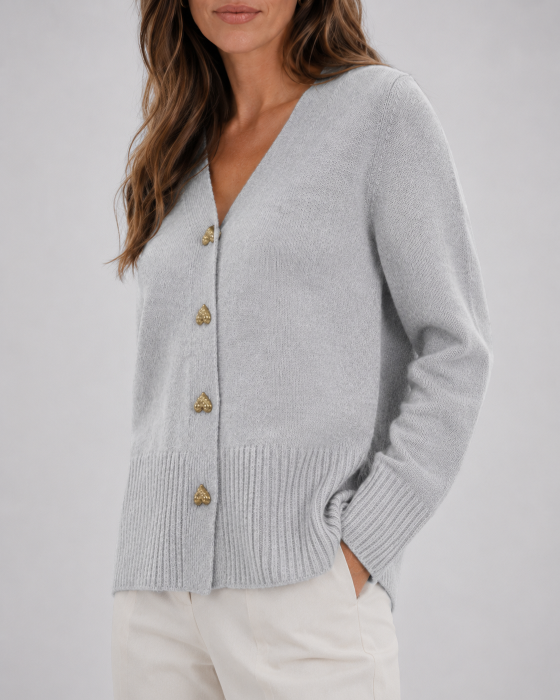 Amelia Heart Button Cardigan