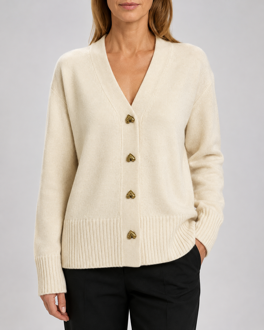 Amelia Heart Button Cardigan