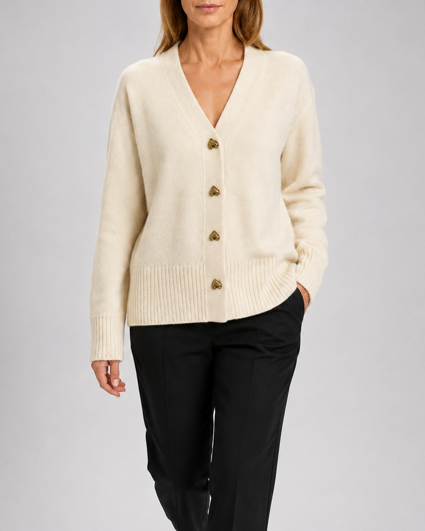 Amelia Heart Button Cardigan