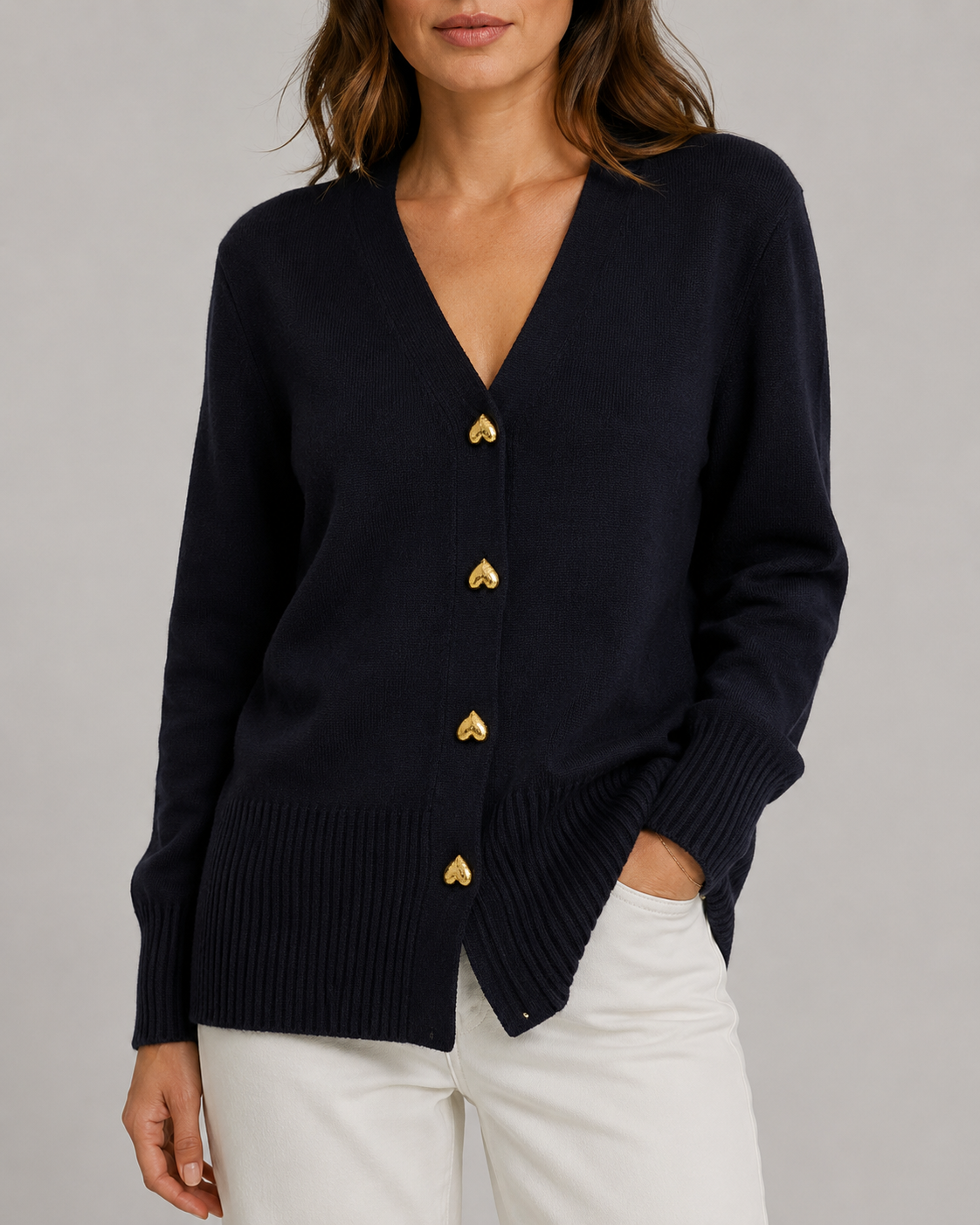 Amelia Heart Button Cardigan