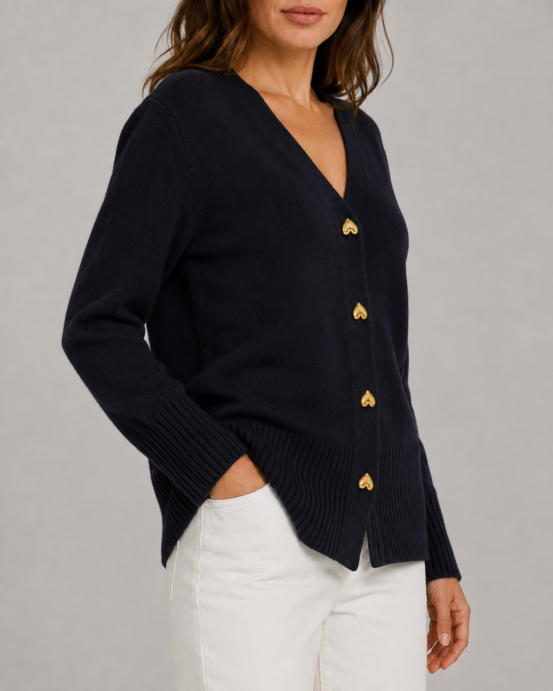 Amelia Heart Button Cardigan
