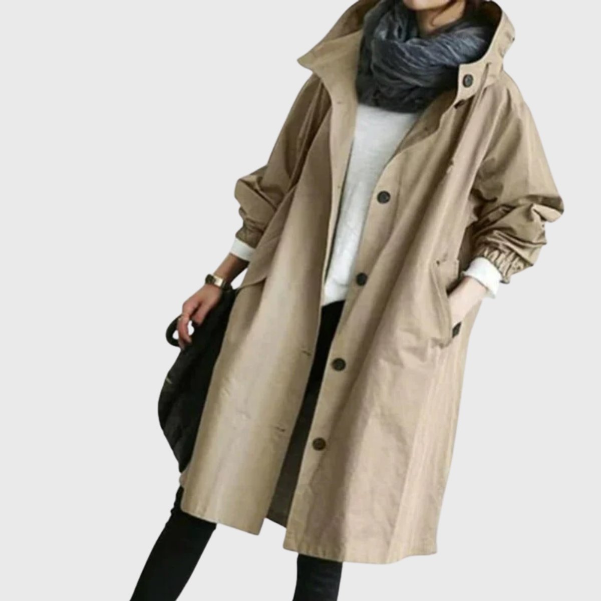 Georgia | Women's Hooded Oversized Long Trenchcoat