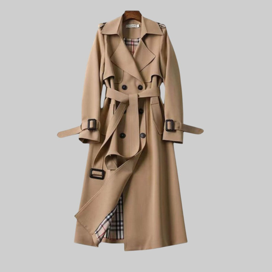 Poppy | Women's Long Double-Breasted Tailored Trenchcoat