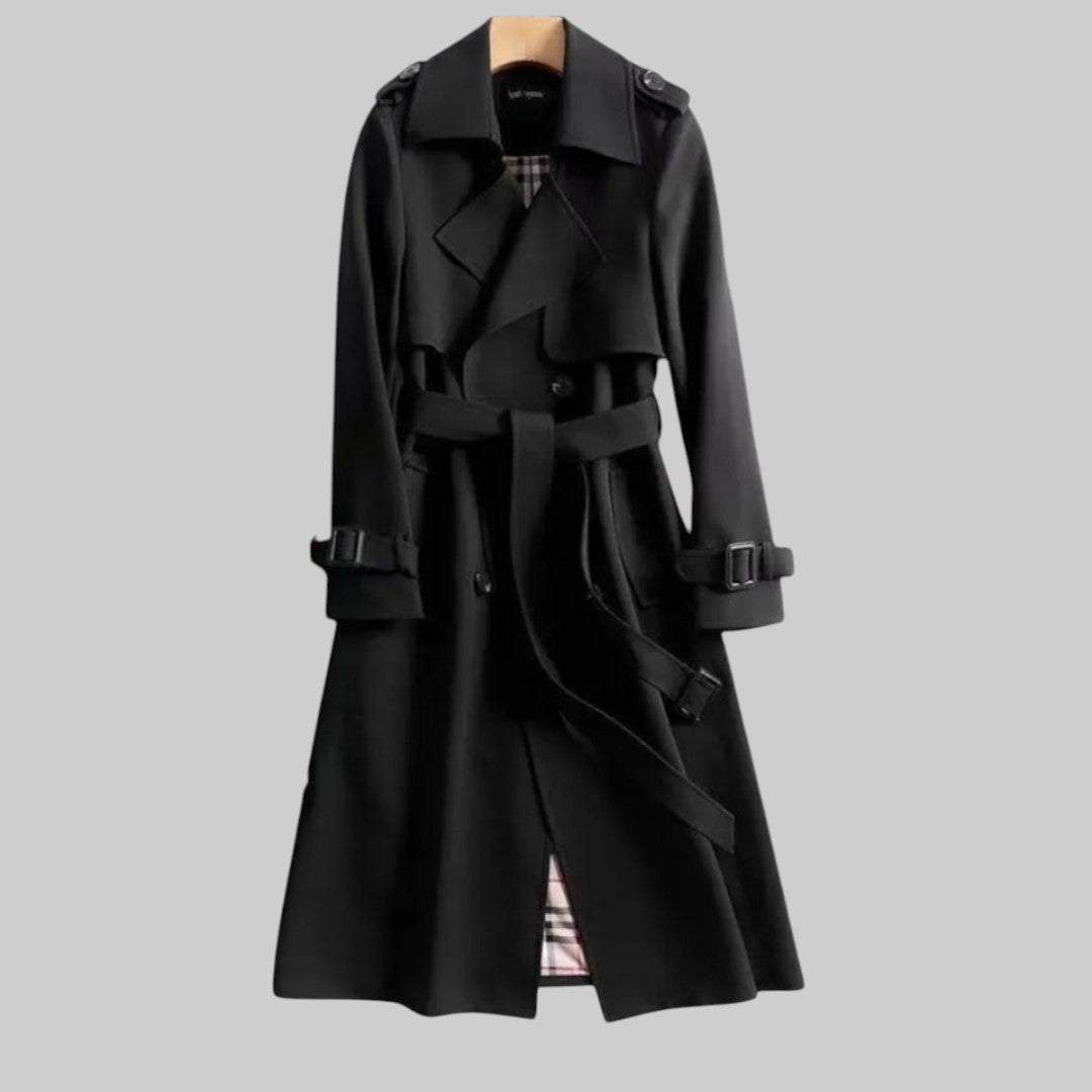 Poppy | Women's Long Double-Breasted Tailored Trenchcoat