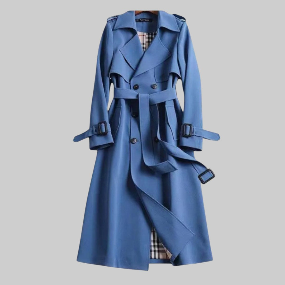 Poppy | Women's Long Double-Breasted Tailored Trenchcoat