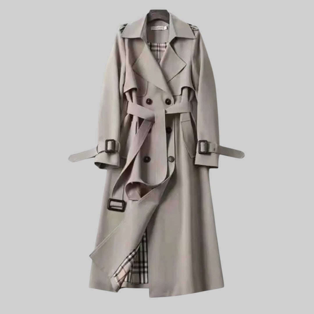 Poppy | Women's Long Double-Breasted Tailored Trenchcoat