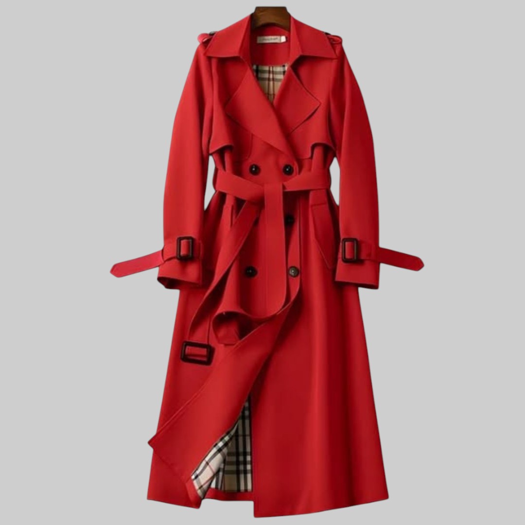 Poppy | Women's Long Double-Breasted Tailored Trenchcoat