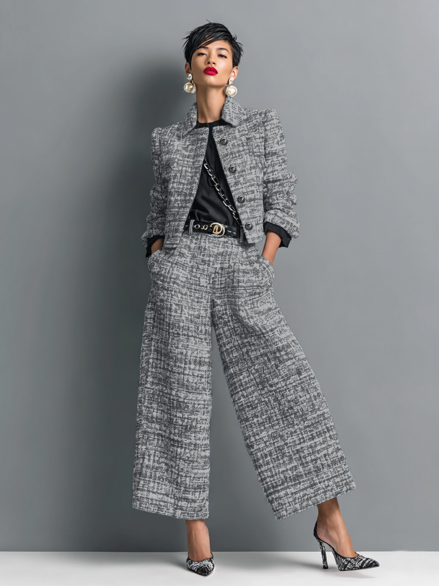 Georgia | Women's Tailored Textured Jacket Set